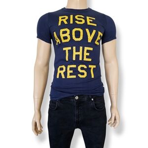 New Balance Navy Blue "Rise Above The Rest" Dotted Graphic Print T-Shirt